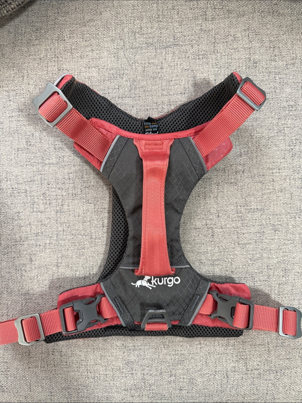 Kurgo Black and Red Padded Dog Harness Size Large